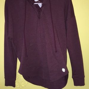 High low maroon work out hoodie